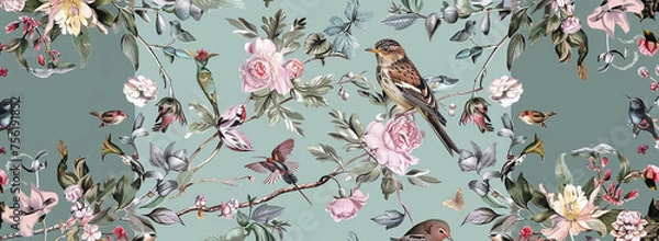 Fototapeta birds on the branches of tree