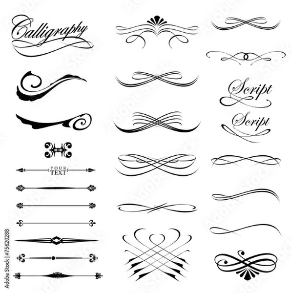 Fototapeta Calligraphy lines