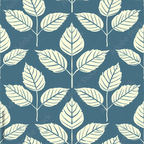 Fototapeta leaf reapeating pattern with leaves on background