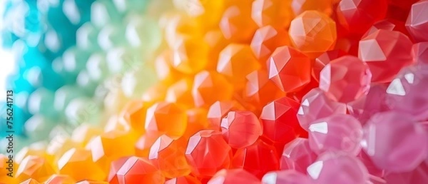 Fototapeta A scattering of red and yellow gummy bears on a white background, a sweet candy popular for snacks and sometimes associated with Halloween