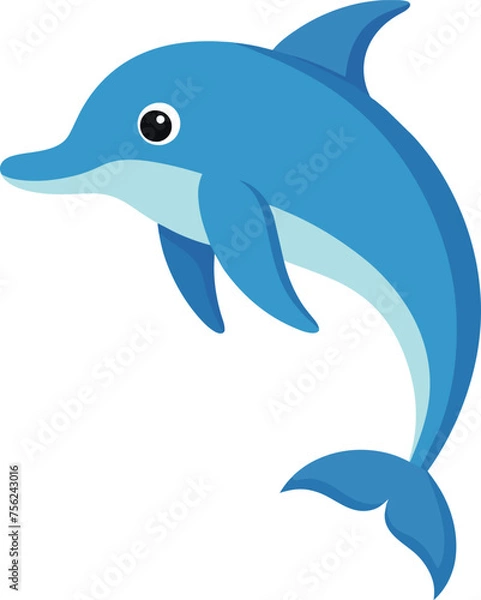Fototapeta A dolphin jump isolated on white background