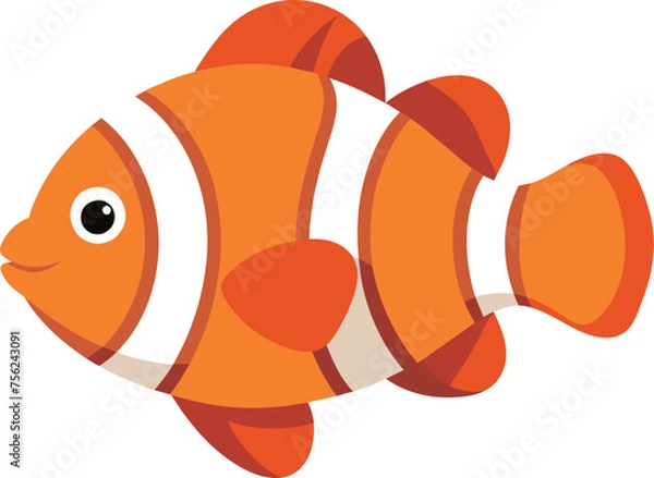 Obraz Hand drawn clown fish vector illustration