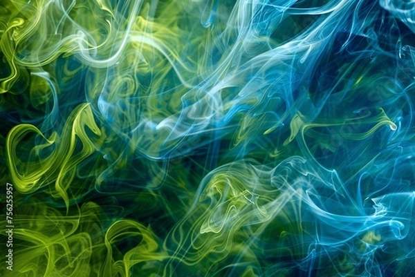 Obraz Electric Blue Smoke A Vibrant Tribute to the Monthly Solar Eclipse Generative AI
