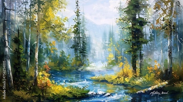 Obraz Autumn's Enchanting Embrace Generative AI