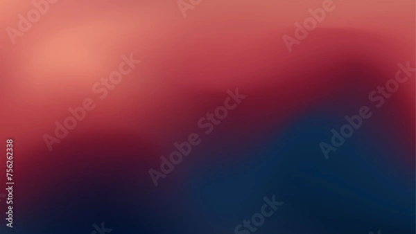 Obraz Blurred Red and Blue Gradient Background with Dark Blue Shape