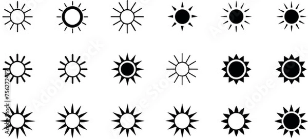 Obraz Sun icon set, Sun symbol vector