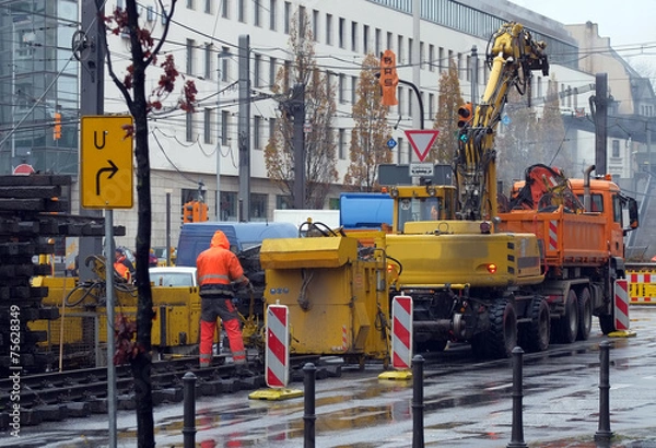 Fototapeta Straßenbau