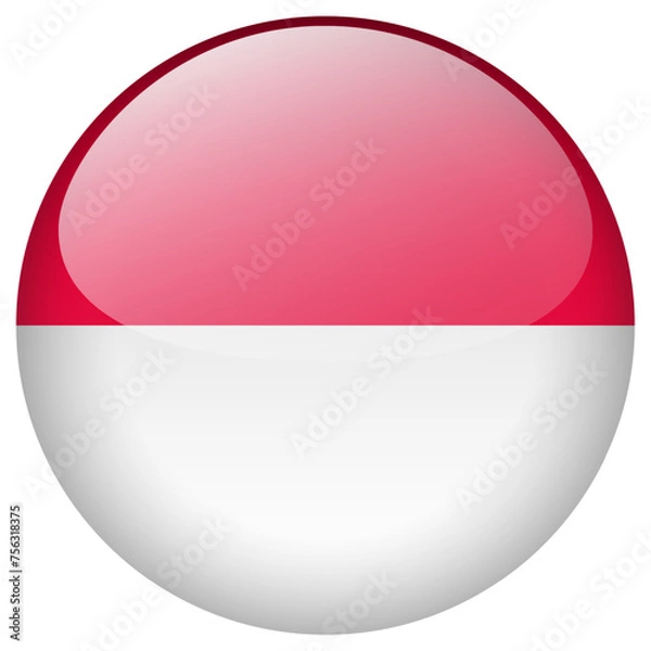 Fototapeta Monaco flag button.
