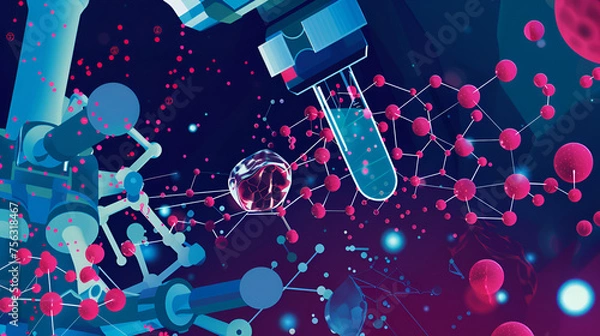 Obraz molecular complex structure , bio chemistry concept