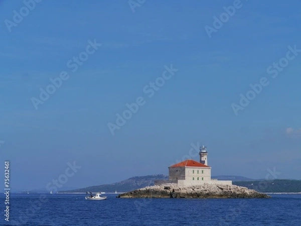 Fototapeta The Mulo lighthouse in the Adriatic sea of Croatia