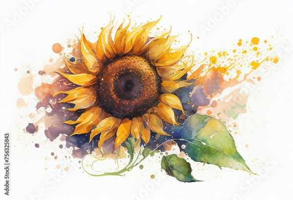 Fototapeta abstract background with sunflowers