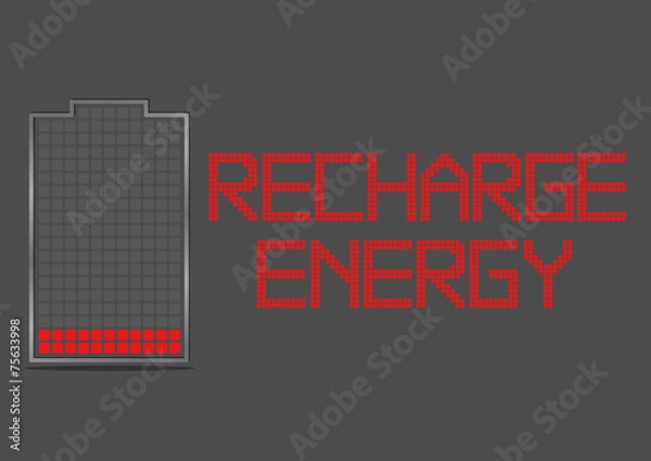 Fototapeta Battery Energy Indicator Icon Recharge Energy