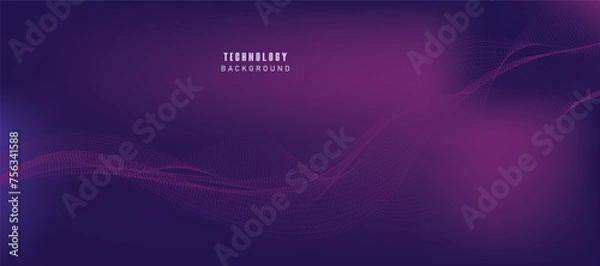 Fototapeta Abstract digital technology futuristic blue pink background.