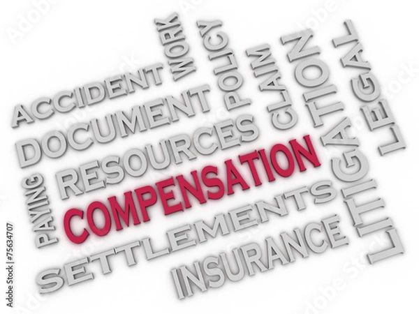 Obraz 3d image Compensation issues concept word cloud background