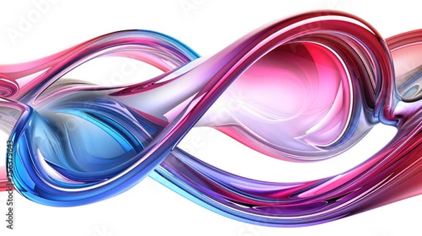 Obraz gradient blue purple wave element on transparent background