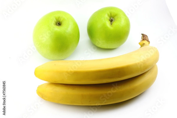 Fototapeta Apples, bananas and orange. smile
