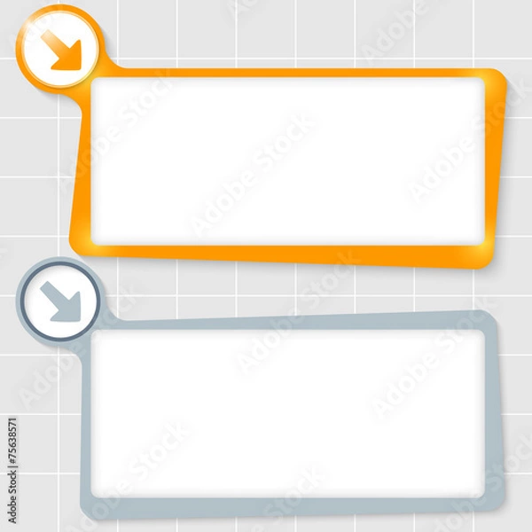 Fototapeta set of two text boxes for text and arrow