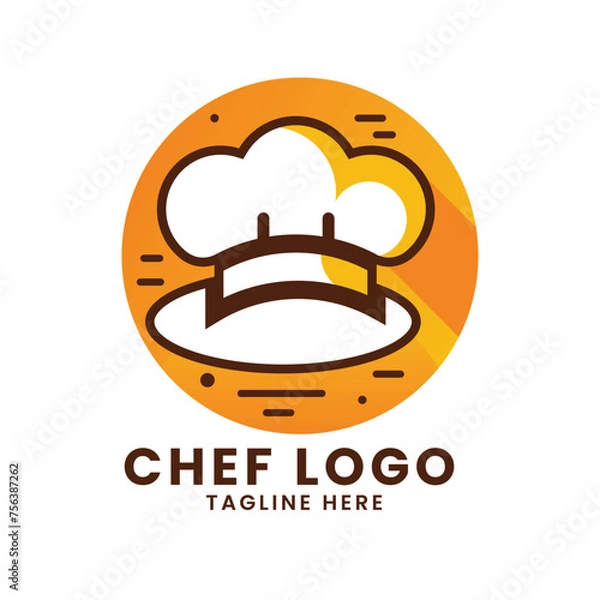 Obraz Restaurant man chef hat cap vector illustration logo concept vector design template