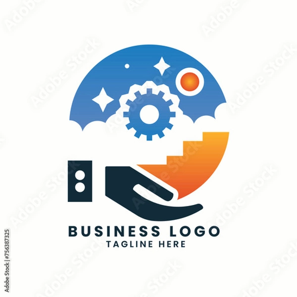 Fototapeta Abstract business real estate house building company factory vector logo concept symbol elements design template of business logo