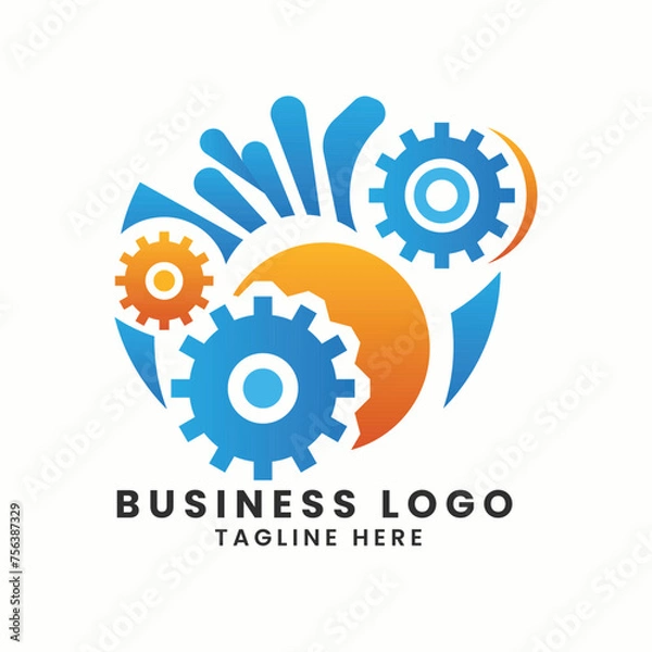 Fototapeta Abstract business real estate house building company factory vector logo concept symbol elements design template of business logo