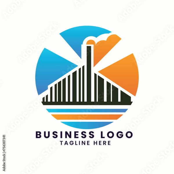 Fototapeta Abstract business real estate house building company factory vector logo concept symbol elements design template of business logo