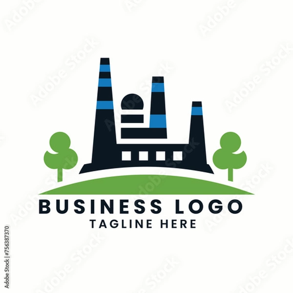 Fototapeta Abstract business real estate house building company factory vector logo concept symbol elements design template of business logo