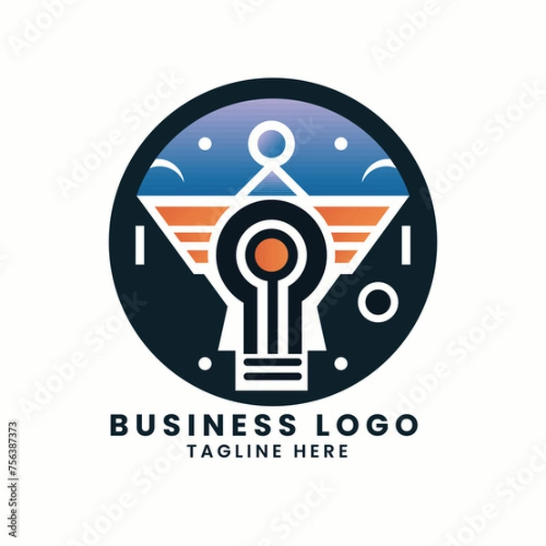 Fototapeta Abstract business real estate house building company factory vector logo concept symbol elements design template of business logo