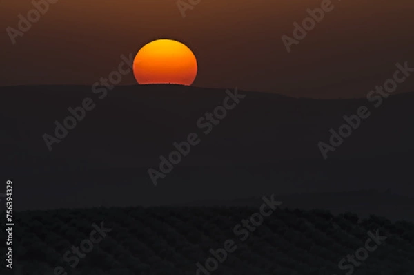 Obraz sunset over the mountains