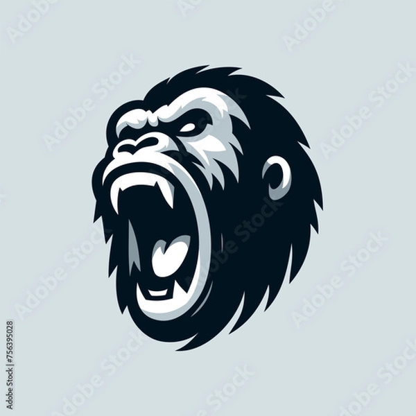 Fototapeta Roaring Gorilla Head Vector Logo Design