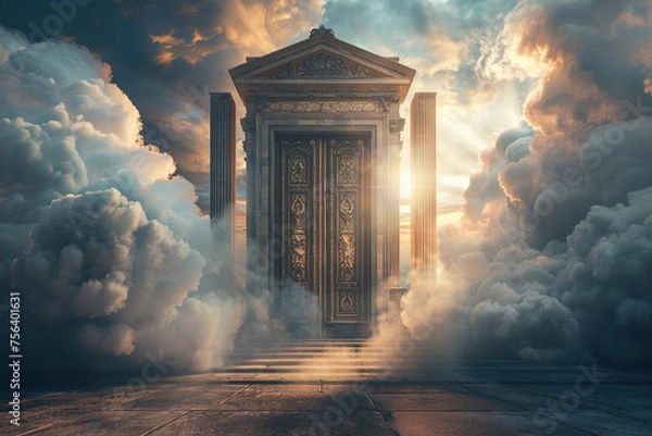 Obraz The gates of heaven. Religious concept of the entrance to heaven for Christians