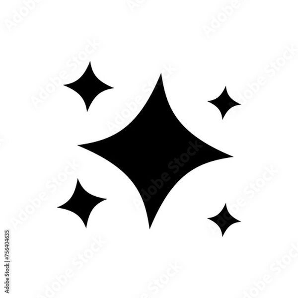 Fototapeta Transparent black stars elements for design