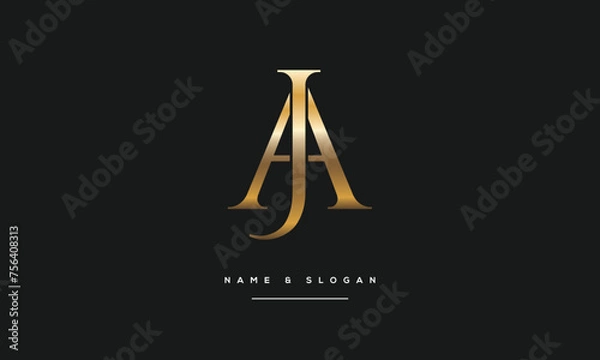 Fototapeta Alphabets Letters JA, AJ, Initials Logo Monogram
