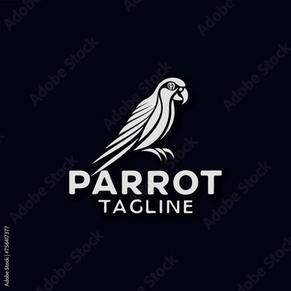 Fototapeta parrot modern logo vector design