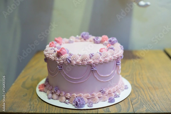 Obraz cake with roses, lambeth style cake