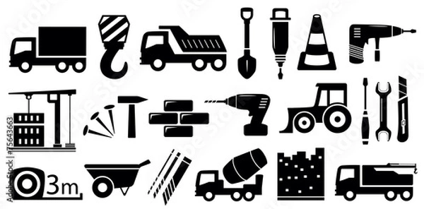 Fototapeta set industrial construction objects