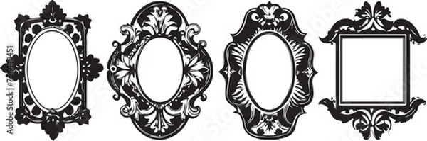 Fototapeta Set frames. Hand drawn vector illustration