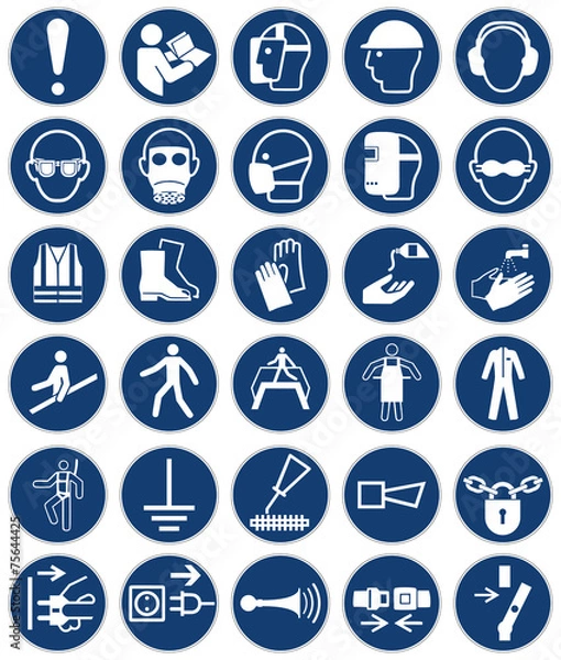 Obraz Standard Mandatory action sign collection