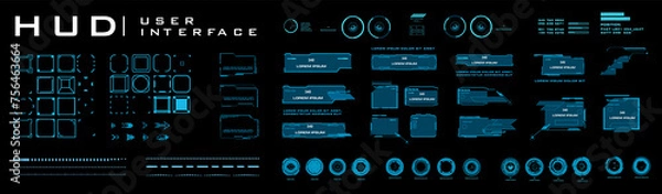 Obraz interface, game menu, techno, hi tech, graph, web, menu, space, elements, circle, frame, template, control, interactive, concept, screen, cyberspace, ui, dashboard, tech, system, game, virtual, hologr