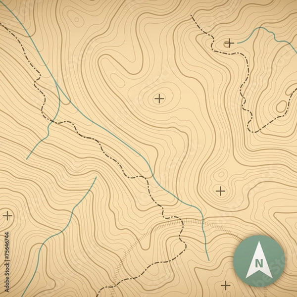 Obraz Mapa topograficzna
