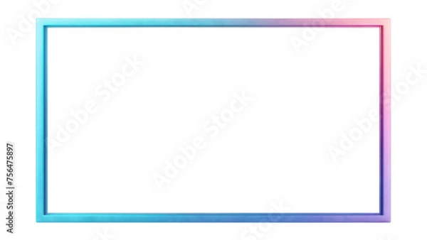 Fototapeta Gradient colors Frame Isolated on White Background with Blank Paper, Illustration Design for Business Border Banner