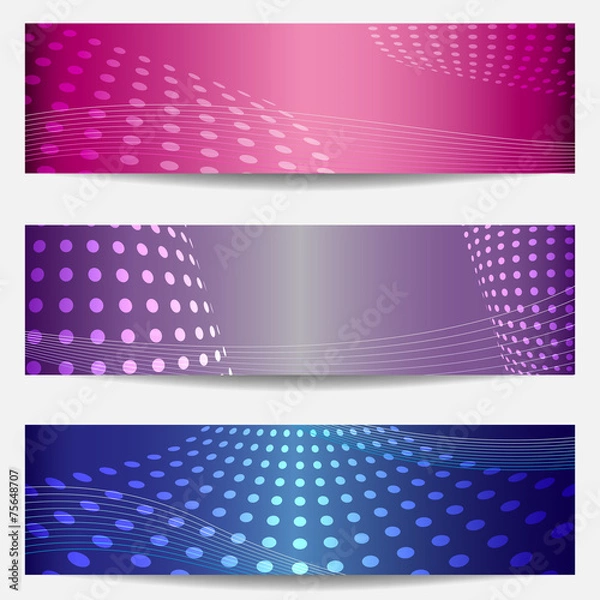 Fototapeta Set of three templates for disco party invitations