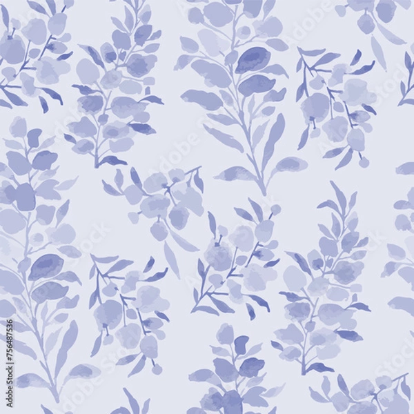 Fototapeta Pattern flower floral spring blossom illustration vector fabric textile design leaf leaves