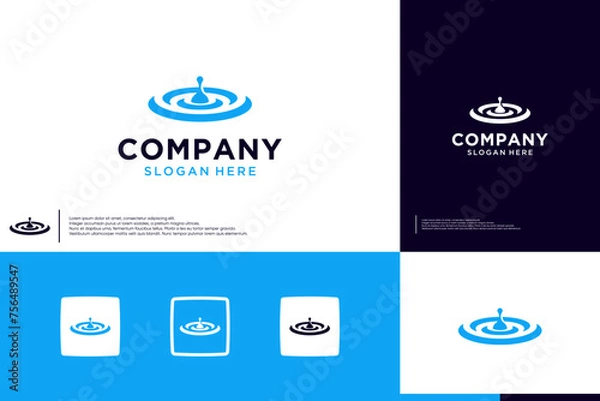 Obraz water drops logo , splash , fresh , logo design inspiration.