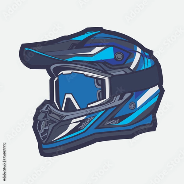 Fototapeta Helmet Motorcycle Cartoon Vector Icon, Cartoon Vector Icon Concept Flat Design. Draw Cartoon Vector Icon Illustration Helmet Motorcycle In Flat Style. Icon Cartoon Vector Helmet Motorcycle Side View