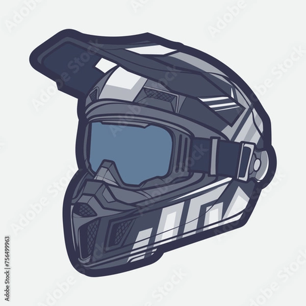 Obraz Helmet Motorcycle Cartoon Vector Icon, Cartoon Vector Icon Concept Flat Design. Draw Cartoon Vector Icon Illustration Helmet Motorcycle In Flat Style. Icon Cartoon Vector Helmet Motorcycle Side View