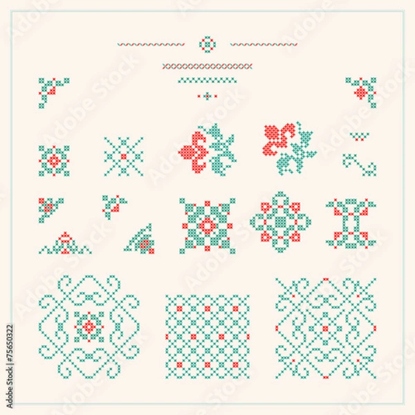 Obraz Embroidered design elements