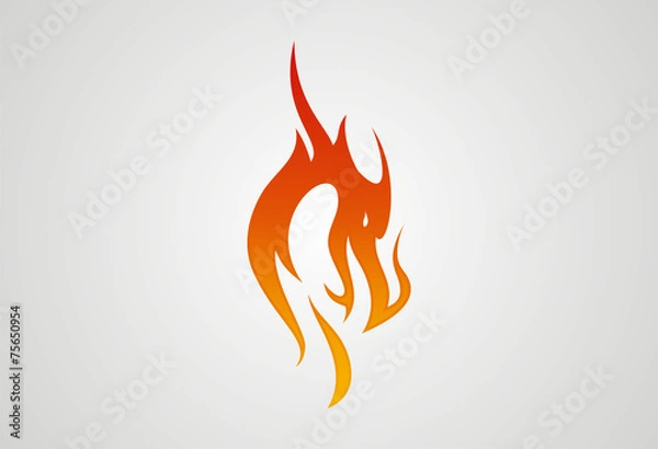 Obraz Dragon fire logo vector