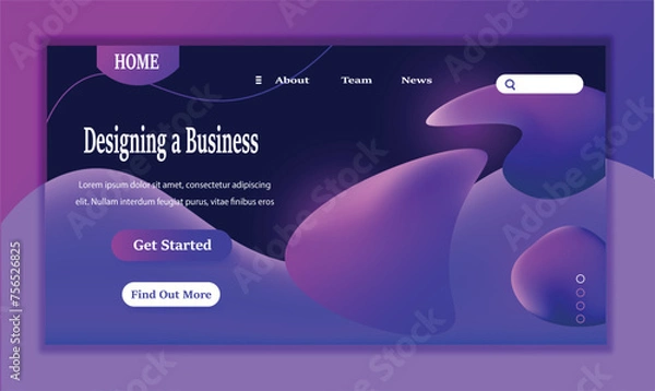 Fototapeta Website template design. Modern vector illustration concept of web page design for website and mobile website development. Conceptual banner of web technology.