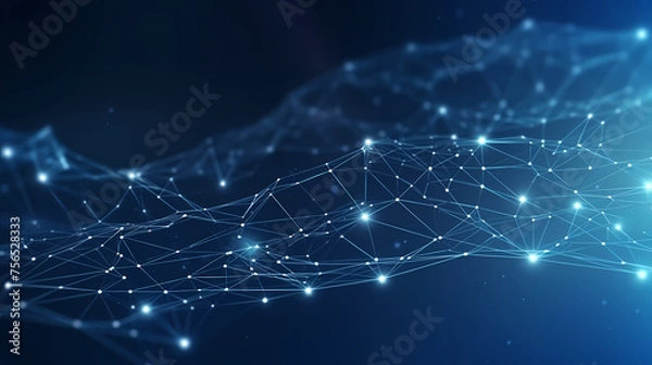 Fototapeta Network connection abstract technology, abstract connection lines coming together