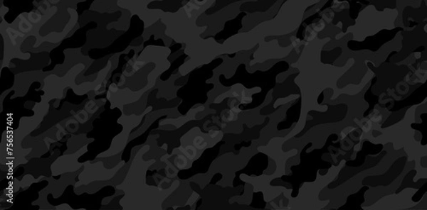 Fototapeta Dark camouflage pattern for army. Trendy camouflage military pattern. 